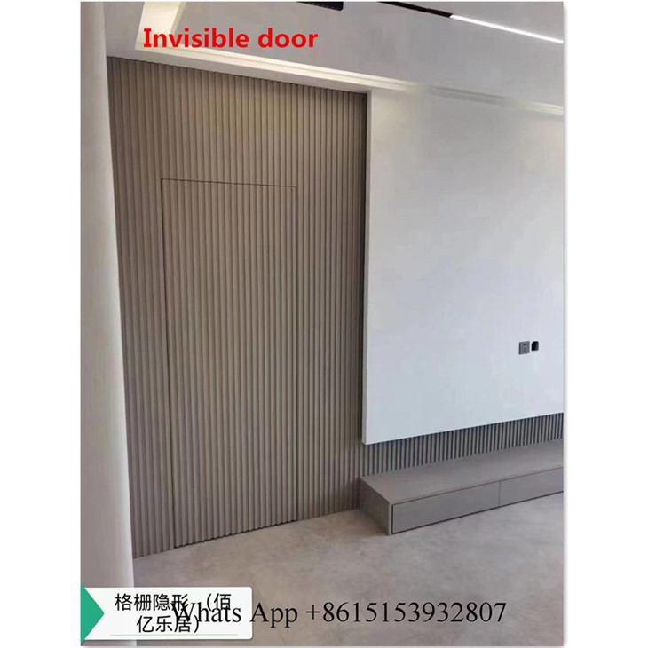Panneau de porte invisible, intérieur de maison, porte de lambris mural Roon