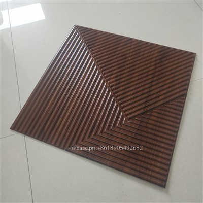 Panneau de panneaux muraux en PVC 3D de couleur en bois poli